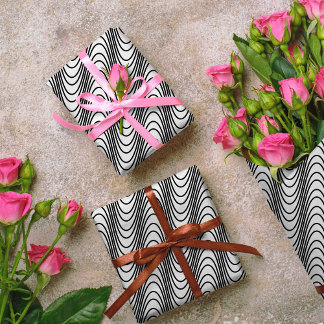 Black and White Moiré Stripes - Trippy Abstract Wrapping Paper