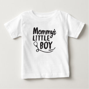 Black and White Mommy’s Little Boy New Son Mom Baby T-Shirt