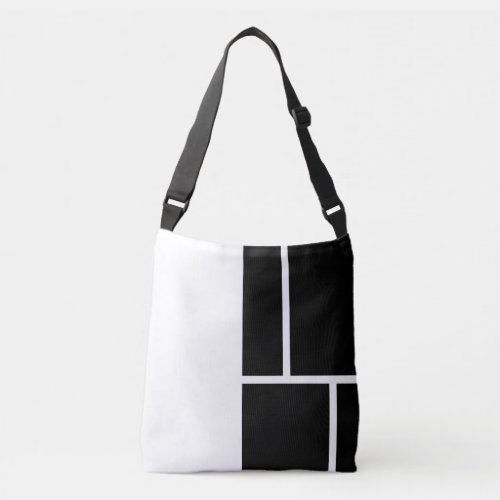 Black and White Mondrian Inspired Color Block Crossbody Bag