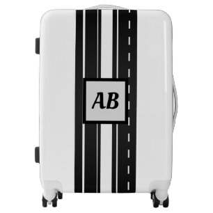 Black and White Mongram Luggage
