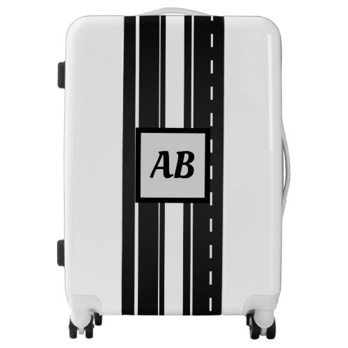 Black and White Mongram Luggage