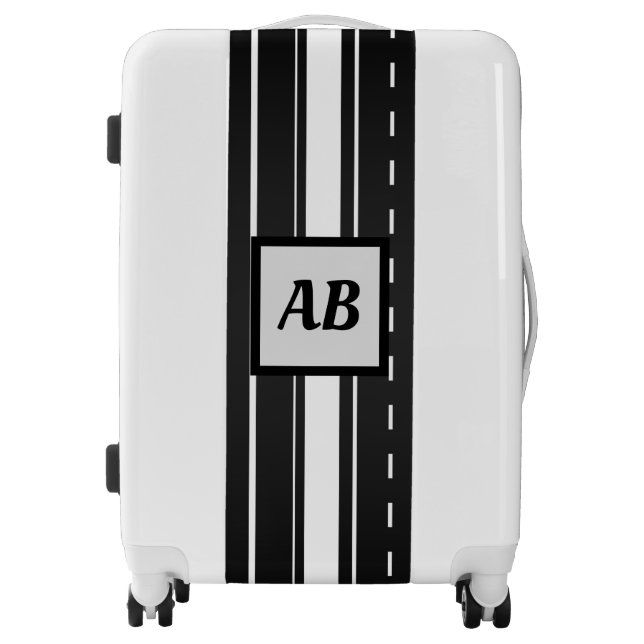 Black and White Mongram Luggage (Front)