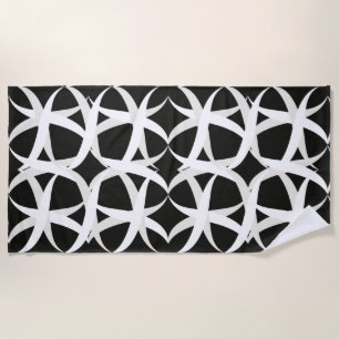 Black and white monochromatic accent floral bath t beach towel