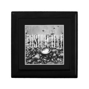 BLACK AND WHITE MONOCHROME BEACH PHOTO SHELL STONE GIFT BOX