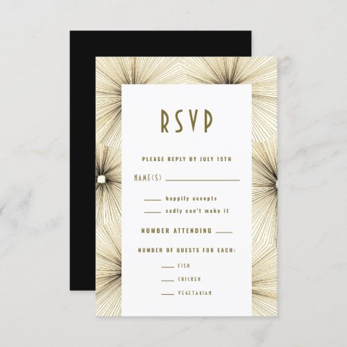 Black and White Monochrome Fireworks RSVP Card