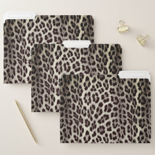 Black and white monochrome, leopard pattern file folder