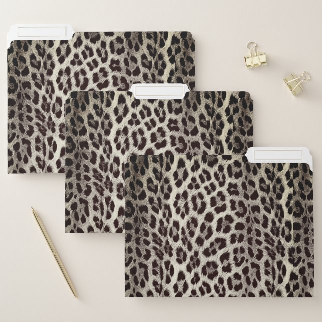 Black and white monochrome, leopard pattern file folder (Set)