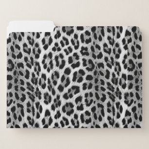 Black and white monochrome, leopard pattern file folder