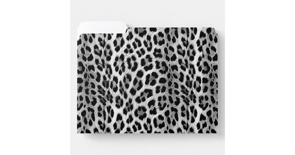 Leopard File Black and white monochrome, leopard pattern file folder | Zazzle