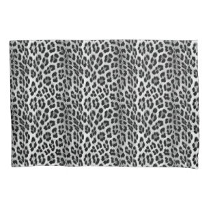 Black and white monochrome, leopard pattern pillow case