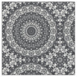 Black and White Monochrome Mandala Pattern Fabric