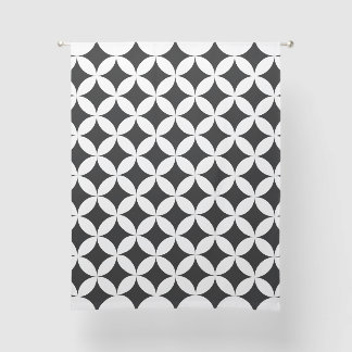 Black and White Monochrome Retro Pattern Sheer Curtains