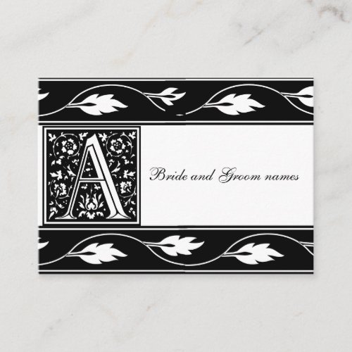 Black And White Monogram A Bridal Registry Cards Business Cards