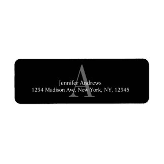 Black and White Monogram A Return Address Labels