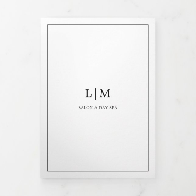 Black and White Monogram Business Brochure (Cover)