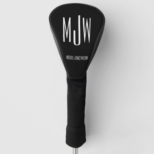 Black and white Monogram Classy Golf Head Cover