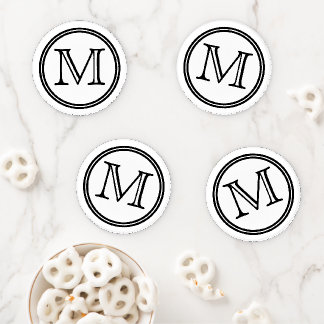 Black and White Monogram Coaster Set