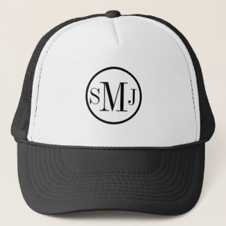 Black and White Monogram Full Color Customization