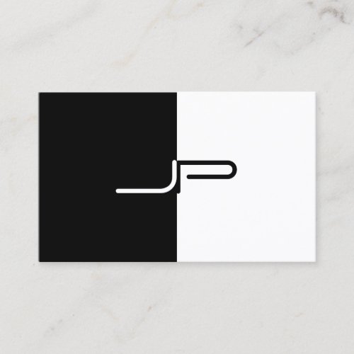 Black And White Monogram Initial Elegant Modern Business Card