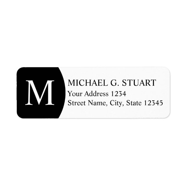 Black and White Monogram Label (Front)