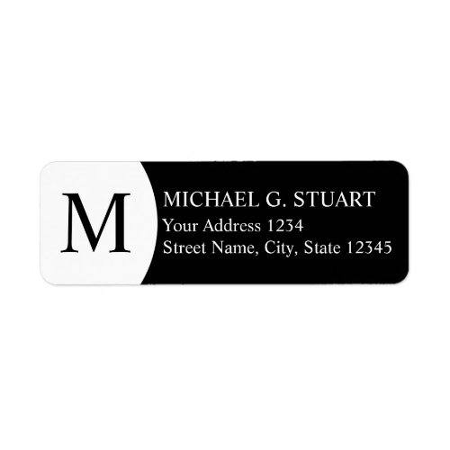 Black and White Monogram Label