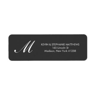 Black and White Monogram Label