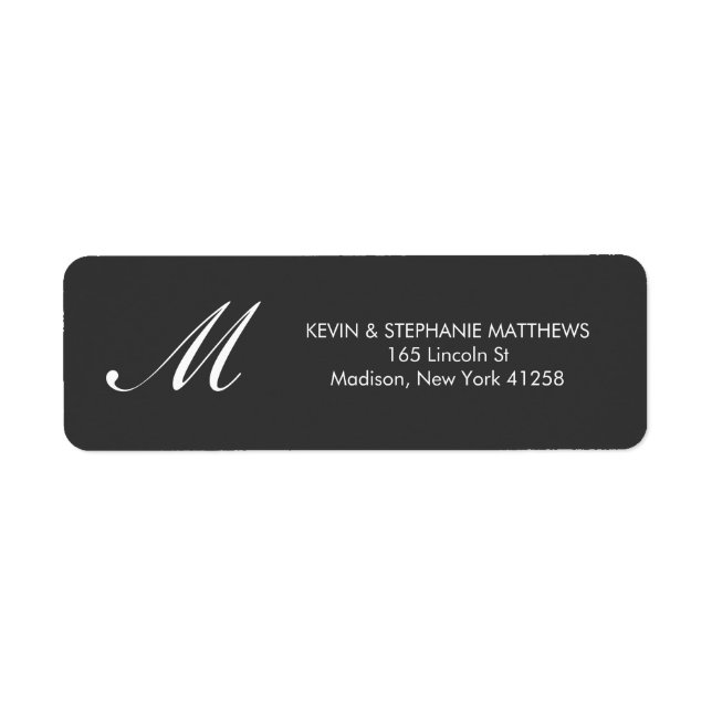 Black and White Monogram Label (Front)