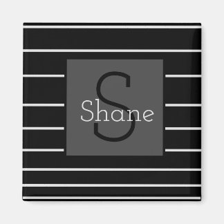 Black and White Monogram Magnet