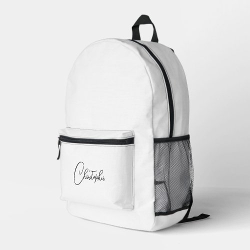 Black and White Monogram Mens Womens Travel Laptop Printed Backpack