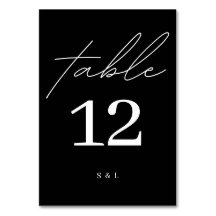 Black and White Monogram Minimal Modern Wedding