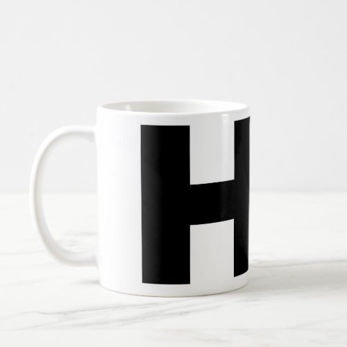Black and White Monogram named mug