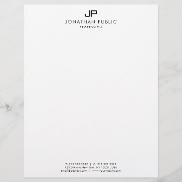 Black And White Monogram Simple Template Modern Letterhead