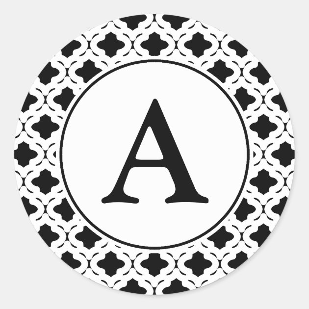 Black and White Monogram Stickers