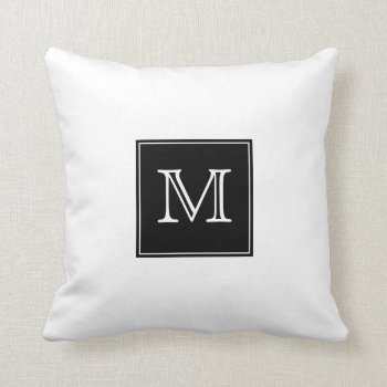 Black And White Monogram Throw Pillow by tjustleft at Zazzle