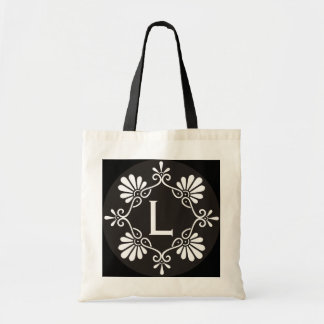 Black And White Monogram Tote Bag
