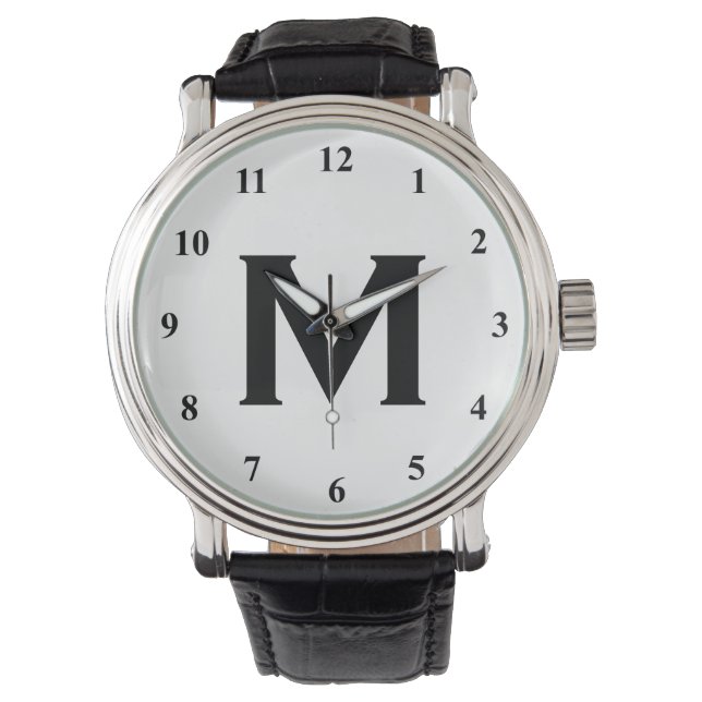 Black and white monogram watches | Customizable (Front)
