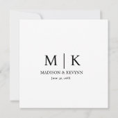Black and White Monogram Wedding (Back)