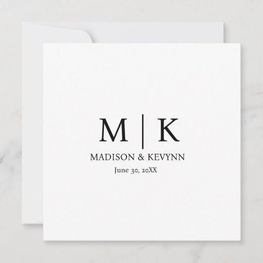 Black and White Monogram Wedding (Front)