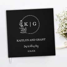 Black and White Monogram Wedding Guestbook
