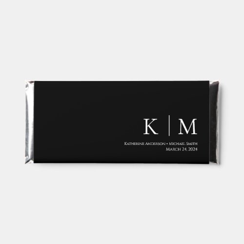 Black and White_Monogram_Wedding_ Hershey Bar Favors