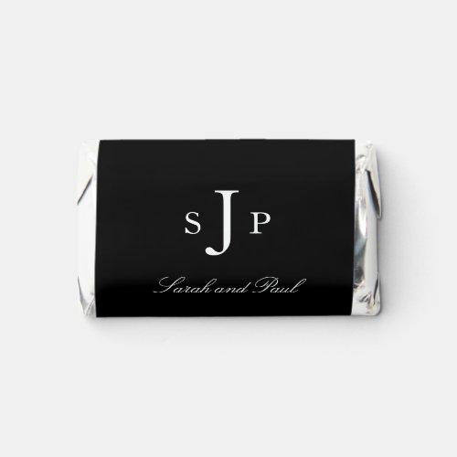 Black and White Monogram Wedding Hersheys Hersheys Miniatures