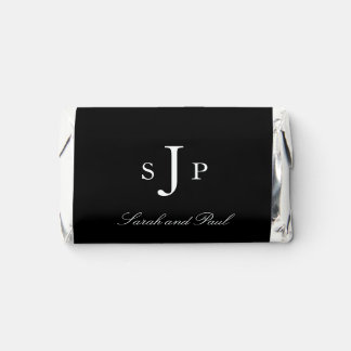 Black and White Monogram Wedding Hershey's Miniatures