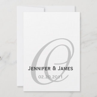 Black and White Monogram Wedding Invitation