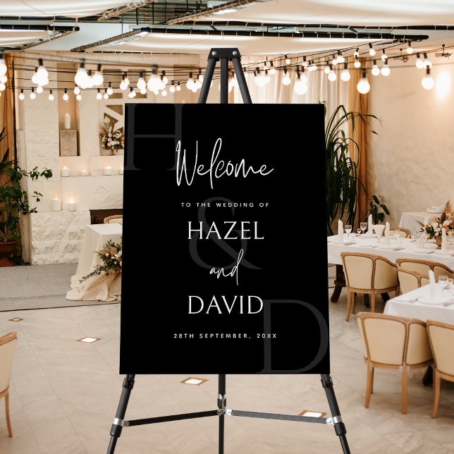 Black and White Monogram Wedding Welcome Poster (Creator Uploaded)