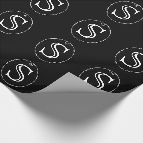 Black and White Monogram Wrapping Paper