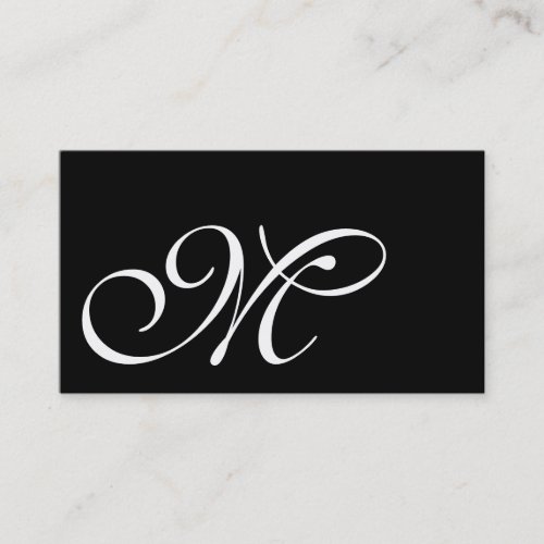 Black and White Monogrammed Business Cards