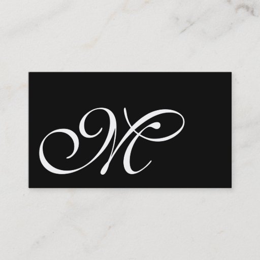 Customizable Black and White Monogrammed Business Cards