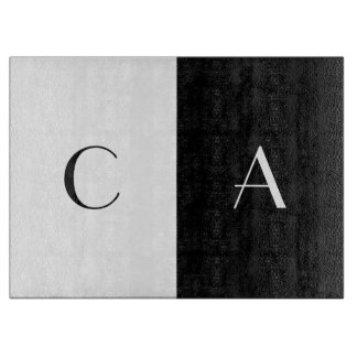 Black and White Monogrammed Cutting Board