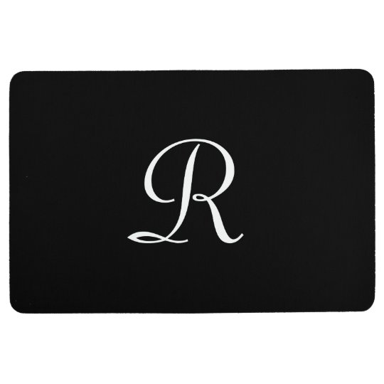 Monogrammed Floor Mats >> Black And White Monogrammed Floor Mat Monogrammed Floor Mats >> Black And White Monogrammed Floor Mat