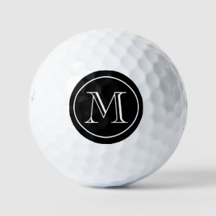 Black and White Monogrammed Golf Balls